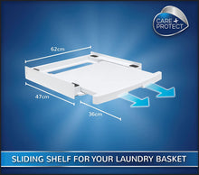 CARE+PROTECT Universal Stacking Kit with Sliding Shelf for Wachine Machines and Dryers, Suitable for Washing Machines with Depth 47-62 cm, Rounded Control Panel Front; Dryer with Depth 58cm