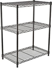 Amazon Basics 3-Shelf Storage Unit with Height Adjustable Shelves and Adjustable Levelling Feet - 340kg Max Weight, Black