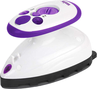 ANSIO Travel Iron Quilting Mini Steam Craft Iron with Ceramic Soleplate  Small Compact Travel Steamer - Perfect for Travel, Quilting & Sewing - Purple/White