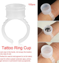 Tattoo Ink Cap, 100/200/500pcs Disposable Tattoo Ink Ring Cups Plastic Microblading Pigment Accessories Holder for Tattoo Ink (76g (100pcs))