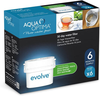 Aqua Optima Evolve 6 month pack, 6 x 30 day water filters - Fit BRITA Maxtra (not Maxtra+) - EVS602