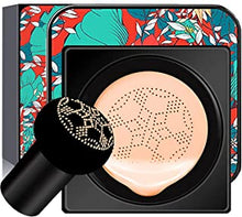 Mushroom Head Air Cushion CC Cream, Air Cushion BB Cream Foundation, Makeup Moisturizing CC Cream Liquid Foundation, Concealer Makeup Long Lasting with Mushroom Makeup Sponge (Natural)