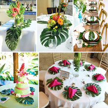 78 pieces of 8 kinds of fake leaves, tropical palm leaves, monstera leaves, artificial leaves for safari parks, Hawaiian dinosaurs, banquet table decoration, wedding and birthday themed parties