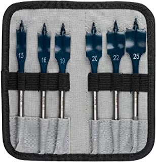 Bosch Professional 6 pc. Self Cut Speed Spade Bit Set (for fast and rough drilling in Softwood, Ø 13-25mm, with Pouch, Accessories Drill Driver)