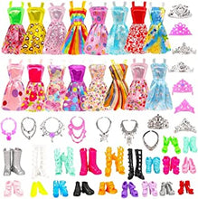 Miunana 32 Doll Clothes Outfits Accessories 10 Party Dresses 10 Shoes 6 Necklace 6 Crown for 11.5 Inch Doll