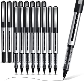 Rollerball Pens Black Ink, APOGO 16 Pack Pens Multipack 0.5mm Black Gel Pens, Quick-Drying Ink Pens, Writing Pens for Note Taking, Sketch, Bullet Journal, Black Pens for School & Office Supplies