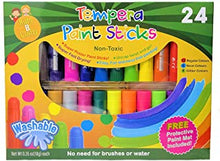 Kids Paint Sticks Toddlers 24 Classic Colours, 6 Glitter Colours, 6 Neon Colours Washable Drawing Poster Paint Sticks, Crafts for Kids Art Sets Tempera 10g Each, Paint Sticks For Children,Painting Set