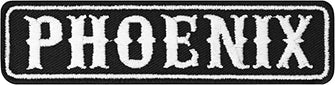 EXPRESS-STICKEREI Phoenix Motorcycle Club Sticker | Trellis Patch Biker Patch for Sewing/Iron-On | Phoenix MC Registration Badge Appliqué Motorcycle Club | 100 x 25 mm