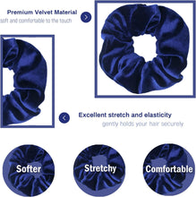 VENUSTE Scrunchies for Women, Premium Velvet Scrunchy for Hair, Solid Color Elastic Thick Bands, Soft Ropes Ponytail Holder Hair Accessories, 12 Pack