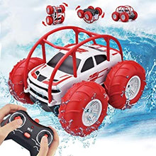 Waterproof Remote Control Cars, 360° Flip Stunt Car with Cool LED, Monster Truck 2.4GHz 4WD Indoor Outdoor Kids RC Toy Gift ideas for Boys Girls