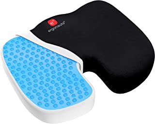 Ergonauts Gel Enhanced Seat Cushion - Non-Slip Orthopedic Gel & Memory Foam Coccyx Cushion for Tailbone Pain - Office Chair Car Seat Cushion - Sciatica & Back Pain Relief