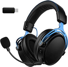 Wireless Gaming Headset with Noise Cancelling Mic, 17h Battery Life, 3D Surround Sound, Dual Chamber Driver, Soft Memory Earmuffs, Over Ear Gaming Headphones for PC, PS4/5, Mac, Nintendo Switch, Blue