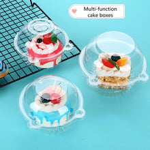 Surflyee 50 Pieces Clear Cupcake Boxes, Single Cupcake Boxes, 4.5 Inch Individual Cupcake Box for Cupcakes, Large Muffin, Salad, Cheese, Suitable for Home Baking, Party, Wedding, Cake Shop