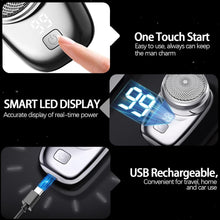 USB Mini Shaver, Electric Razor for Men, Portable Pocket Size Electric Shaver, Rechargeable Waterproof Shaver Easy One-Button Wet and Dry Use Suitable for Home, Car, Travel, Men Best Gift (Silver)