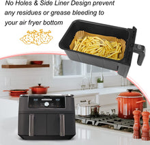 BYKITCHEN 100pcs Air Fryer Liners for Ninja Dual, Air Fryer AF300UK AF400UK Accessories, Disposable Air Fryer Parchment Paper Liner, Compatible with Ninja, Salter, Tower and Other Dual Zone Air Fryer