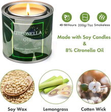 Citronella Candle Outdoor & Indoor Large 4 Pieces Scented Candles Strong Travel Tin Candle Set Citronella Camping Candles Organic Candles for Garden bbq Citronella Burner for Patio Balcony Backyard