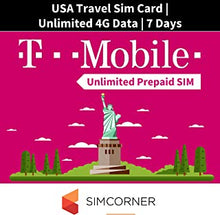 USA Travel Sim Card | Unlimited Internet Data | Unlimited local Calls and SMS | T-Mobile (7 Days)