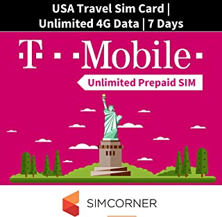 USA Travel Sim Card | Unlimited Internet Data | Unlimited local Calls and SMS | T-Mobile (7 Days)