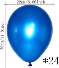 12 inch Blue Party Balloons Pack of 24, Strong Thicken Latex Blue Balloons For Happy Birthday, Kids Party, Weddings, Baby Shower Events Decorations Accessories