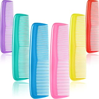 12 Pieces Colorful Hair Combs Set for Kids Women Men Colorful Plastic Fine Dressing Comb (Yellow, Purple, Green, Blue, Red, Pink)