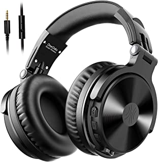 OneOdio Bluetooth Headphones Over Ear [Studio Level Sound Quality ] 80 Hrs Playtime, Bass Boosted, Soft Memory Protein Earmuffs, Foldable wireless Headphone with Mic for Pad Cell Phone PC Music