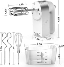 Hand Mixer Electric, 450W Kitchen Mixers with Scale Cup Storage Case, Turbo Boost/Self-Control Speed + 5 Speed + Eject Button + 5 Stainless Steel Accessories, For Easy Whipping Dough,Cream