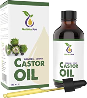 ORGANIC Castor Oil 120ml, vegan - gently sieved for easy application - natural anti-ageing lash serum for eyelashes and eyebrows - also for hair, face, body, skin, hands