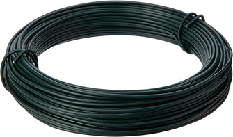 Tildenet 3070490 30m/ 2mm Plastic Coated Garden Wire Coil, Green