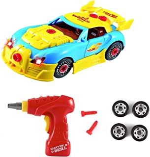 SOKA® Build Your Own Racing Car Kit For Boys Aged 3 Years & Above - Take Apart Contrustion Toy Car with 30 Pieces & Electric Drill, Realistic Sounds & Lights