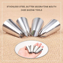 4 PCS Large Piping Nozzle Tip Cake Decorating, Stainless Steel Cake Icing Nozzles Piping Tips Cake Piping Nozzles Tips Kit for Baking DIY Cookie Cream Cupcake Decorating