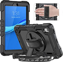 Timecity for Lenovo Tab M8 HD/FHD 8.0" 2019(2nd Gen),Full-body Protective Shockproof Cover with Screen Protector,360° Rotating Stand,Hand/Shoulder Strap for Lenovo M8 8.0 Inch,Black