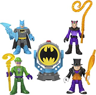 Imaginext DC Super Friends Bat-Tech Bat-Signal Multipack, figure set of 4 characters with lights and accessories for kids ages 3+