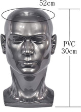 Ba Sha Gray Glossy Professional Male Mannequin Head for Display Headset, Headphone, Game Console, Hats, Wigs Jewellery L30HH
