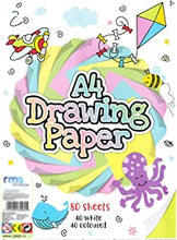 Coloured Paper Drawing Pad Sheet (Pack of 80 Sheets) Plain Paper Sketch Book for Kids Arts & Crafts, Drawing, Painting & Scrapbooking