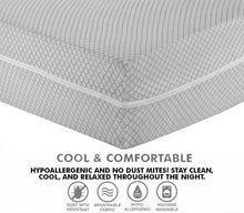 100% Poly Cotton Mattress Cover Fully Total Encasement Zipped Mattress Protector Single Double Bed King Super King Matress Cover with Zip Anti Bug Easy Care (Light Grey, Double)