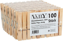 Pack of 100wooden clothes pegs (2x pack of 50)