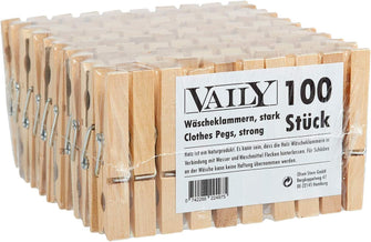 Pack of 100wooden clothes pegs (2x pack of 50)