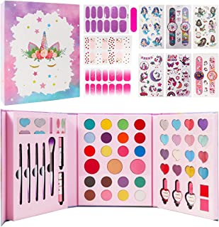 Kids Makeup Sets for Girls - 61 Pcs Unicorn Washable Girls Make Up Set, Kids Play Cosmetics for Little Girls Aged 5-12