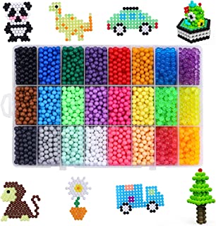 CGBOOM Water Fuse Beads Set 24 Colors 6000 Beads Refill Compatible Beads Magic Water Sticky Beads Art Crafts Toys for Kids