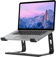 Tonmom Laptop Stand for Desk, Aluminium Laptop Riser Holder, Removable Notebook Stand Ventilated Cooling Computer Stand Compatible with 10-15.6 Laptops-Black