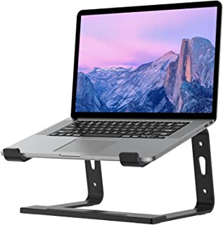 Laptop Stand, Aluminium Portable Laptop Riser Holder, Removable Notebook Stand Ventilated Cooling Computer Stand Compatible with MacBook Pro/Air, HP, Lenovo, Sony, Dell and More 10-15.6” Laptops-Black