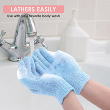 WLLHYF 2 Pairs Exfoliating Gloves Double Sided Shower Gloves Remover Dead Skin Bath Mitt Exfoliation Scrubber Shower Accessories for Beauty Spa Massage Daily Bath