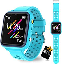 Kids Smart Watch 16 Game Smart Watch for kids Phone Fashion Smartwatches for Children 3-14 Great Gifts To Girls Boys Electronic Learning Toys (Blue)