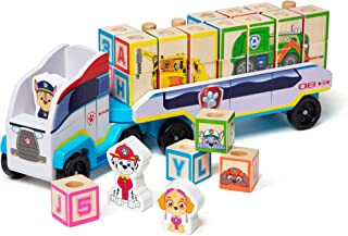 Melissa & Doug PAW Patrol Toy Truck with Alphabet & Number Wooden Building Blocks | Kids Toys for Girls and Boys Age 3+ | PAW Patrol Toys for Boys | Kids' Play Vehicles Gift for 3 Year Old Boy or Girl