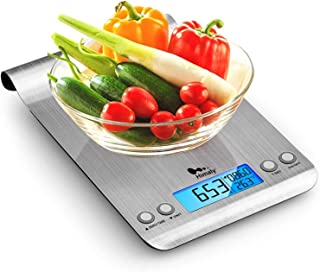 Himaly Digital Kitchen Scales Food Scale with Timer,Stainless Steel Electronic Cooking Scale , Multifunctional Weighing Scale for Kitchen Baking, Tare Function,1g/0.1oz，11lb/5kg