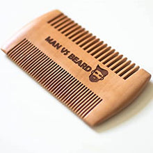 Man vs Beard™ Original Antistatic Wooden Beard Comb, Coarse & Fine Teeth, Moustache & Beard Grooming