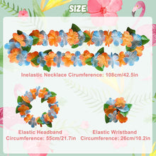 Aviski 32 Pieces Hawaiian Leis Party Decorations, Hawaiian Flower Necklace Flowers Bracelets Headband, for Tropical Hawaiian Party Theme Beach Party Hawaiian Night Bar Beach Vacation