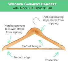 K-one Wooden Coat Clothes Hanger Garment Strong Natural Wood Wardrobe Hanger (20pack)