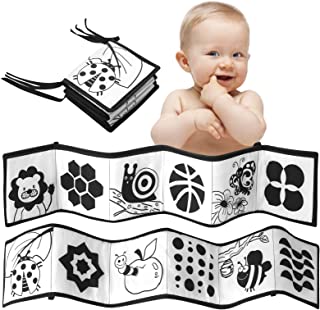 FWZXBK Black and White High Contrast Soft Cloth Book Baby Newborn Sensory Toys,Infant Tummy Time Book for Early Learning,Baby Sensory Toys Gifts