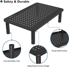 BONTEC Monitor Stand Riser, 3 Height Adjustable Monitor Stand for Desk, Computer Monitor Riser Stand with Mesh Platform for Laptop, Computer, iMac, PC up to 20KG, Cable Ties Included